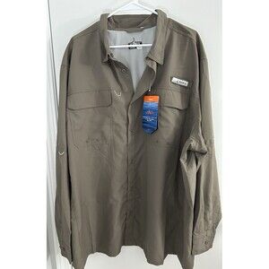 Magellan Outdoors Fish Mesh Men Olive Green Gray Fishing Shirt Size 3XL new